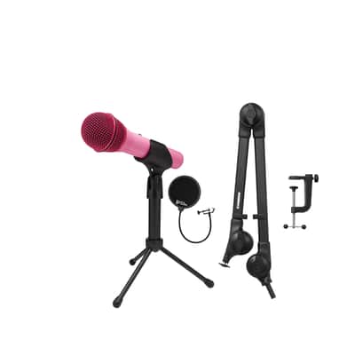 Samson Q2U USB and XLR Handheld Dynamic Microphone with Cardioid Polar Pattern (Pink) Bundle with Desktop Boom Arm Microphone Stand and Pop Filter for Broadcasting and Recording Microphones (3 Items) image 8