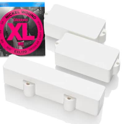 EMG PJ 4 String Bass Pickup Set - White (FREE STRINGS) image 1