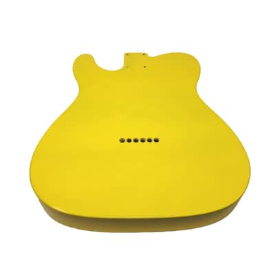 Graffiti Yellow T-Style Thinline Guitar Body – Roasted Ash – Fender-Spec – Semi-Hollow – Boutique Gloss Finish image 5