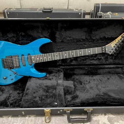 USA  Vintage Kramer Proaxe Deluxe 1989 Candy Blue, Seymour Duncans, Original Floyd Rose OHSC VG image 1