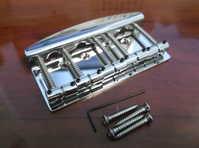 Hipshot 5-String Vintage Bass Bridge - Stainless Steel, .750" String Spacing image 1