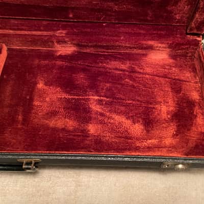 Vintage 1970’s Fender USA Mustang Guitar Case Black Exterior w Maroon Interior Fits Tele Strat image 15