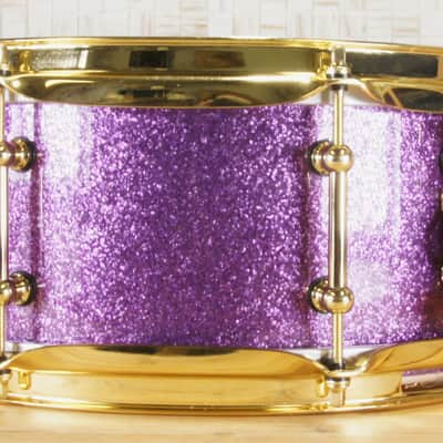 Click Icon Snare Drum 5.5x13 10ply Maple Purple Sparkle image 2