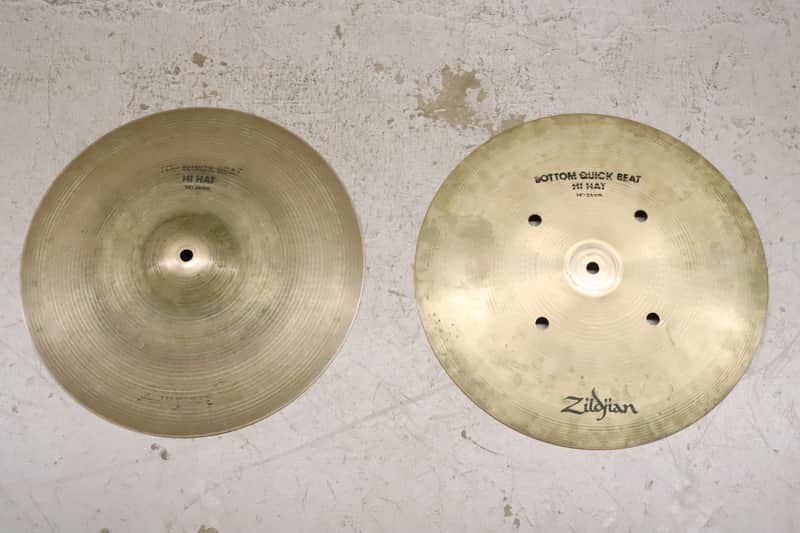 Zildjian 14" A. Avedis Quick Beat Hi Hat Cymbals Vintage 1980's image 1