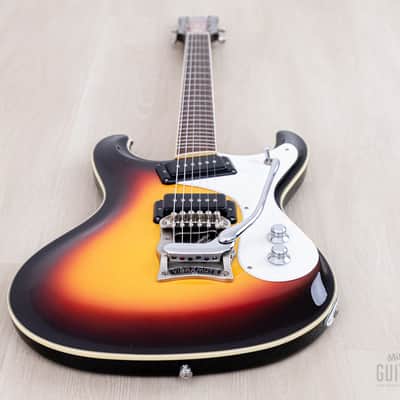 1990s Mosrite Ventures Model '63 Vintage Reissue Sidejack Sunburst w/ Vibramute & Case image 13