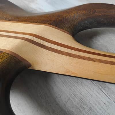 1989 Aria Pro II SB-1200 LH Left Handed Neckthrough Bass (Natural Walnut) image 8