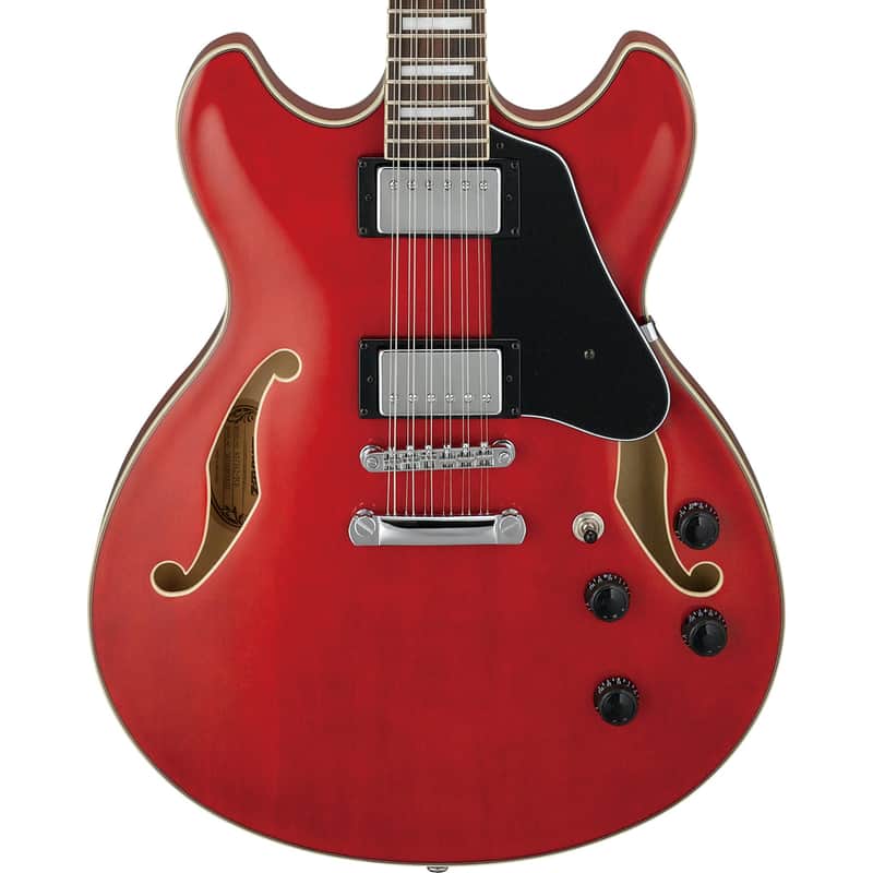 Ibanez AS7312TCD AS Artcore 12-String Semi-Hollow Body Guitar - Transparent Cherry Red image 1