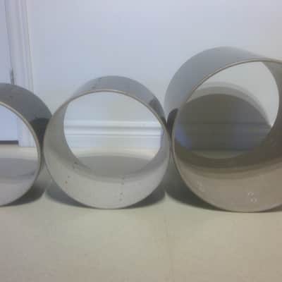 Vintage 1970's TAMA 3pc Black Zola Drum Shells 16x16,13' & 12' Great Projects image 4
