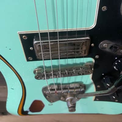 Guild S-200 T Bird Relic Aged Repaint By Real Life Relics Surf Green Prism Flake Nitro Lacquer image 5