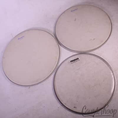 Premier 3x Tom Drum Heads Set 13,14"Vintage 60s England,15"Clear CL Extra Batter image 1