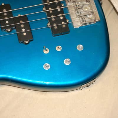 Kramer Focus 7000 Lefty Left-Handed 4-string Bass Guitar 1980s Blue - AS IS! image 7