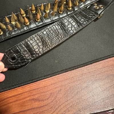 Steel Weather Vegan Leather Spiked Guitar Strap image 8