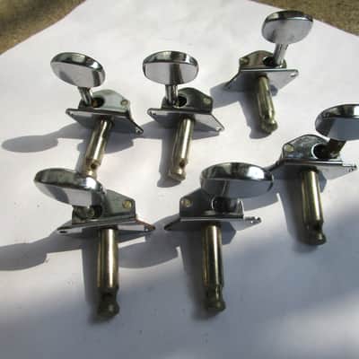 Hofner Guitar Tuners, 1960's, Germany, 3 On The Side, Metal Buttons, Grommets Included image 4