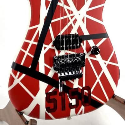 EVH Striped Series 5150 Guitar Red Black White Ser# EVH2204578 image 3