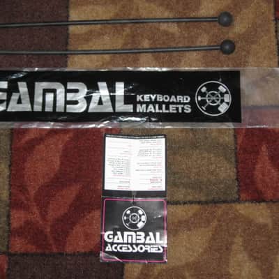 new old stock Gambal Manufacturing GPMR (UG13GPMRX) Percussive Keyboard Mallets (for xylophones and glockenspiels) Black Hard Rubber Ball Heads with Black Synthetic Shafts (with original packaging) from 1990s to early 2000s image 1