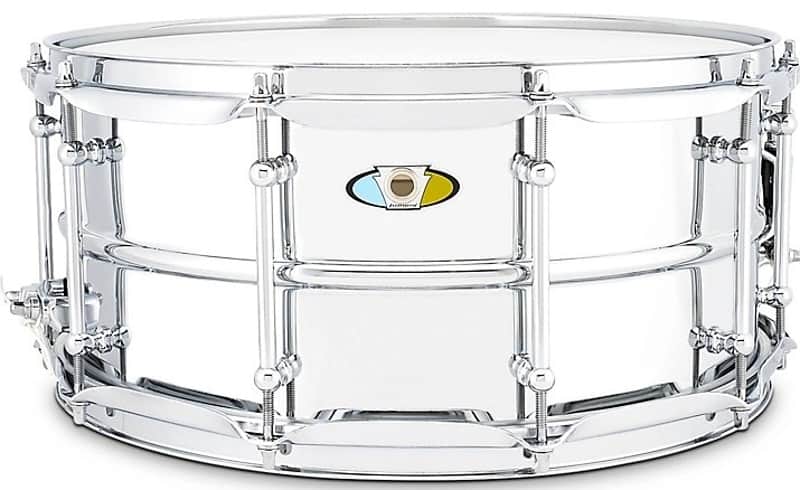 Ludwig LU6514SL Supralite Steel Snare Drum - 6.5" x 14" image 1