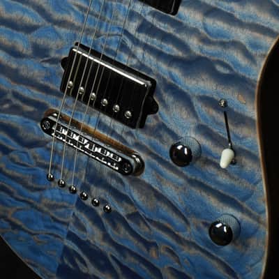 Suhr Custom Modern in Transparent Blue Denim with Black Limba Body image 2