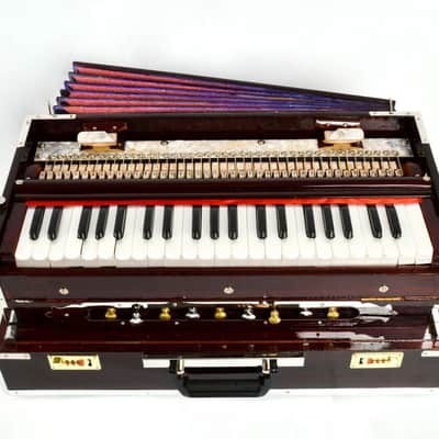 Handmade 9 Stopper Harmonium Portable Folding With Padded Bag Indian Cultura Professional image 2