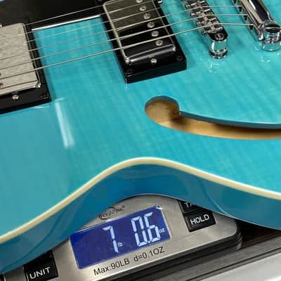 Used Reverend Manta Ray HB Turquoise Flame w/Gator Transit Bag TSU24812 image 11