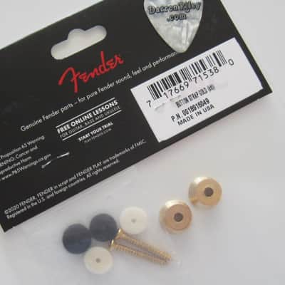 Fender Original Vintage Gold Strap Buttons Kit USA 0018916049 image 2