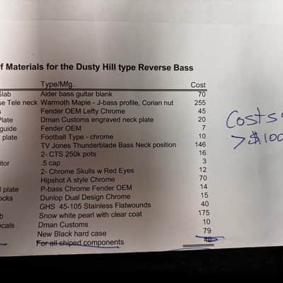 Custom Built Dman "Dusty Hill type" bass 2015 - Perfect image 10