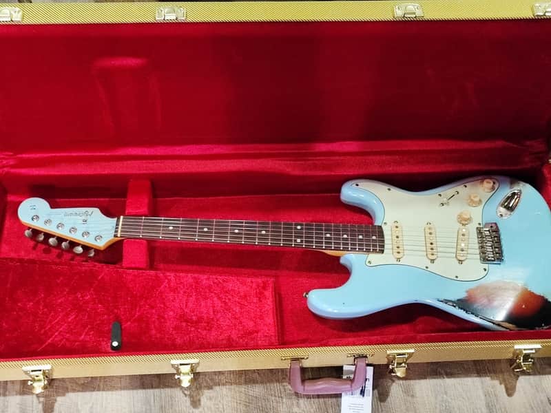 MyDream Partcaster Custom Built - Sonic Blue over Sunburst John Mayer image 1