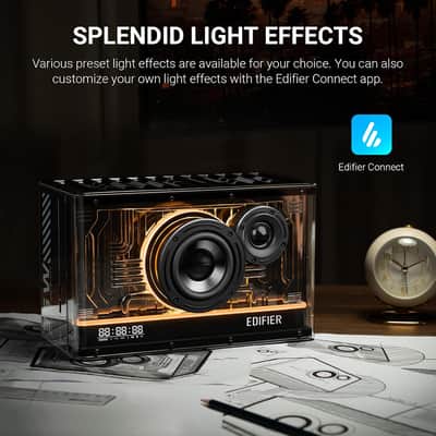 Edifier QD35 Tabletop Bluetooth Speakers, Splendid Light Effects, Black image 6