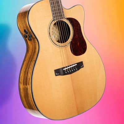 Cort Gold Series Gold-OC6 Bocote Acoustic-Electric Guitar w/ Solid Sitka Spruce Top, Bocote Back & Sides, Fishman Flex Electronics, Natural Glossy w/ Case, See Video, Mint Condition image 1