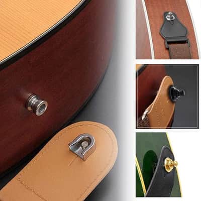 Strap Lock Locking Fastener Strap Metal Button Guitar/Bass Set image 5