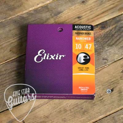 Elixir 16152 Nanoweb Coated Phosphor Bronze 12 String Acoustic Guitar Strings Light 10-47 image 2
