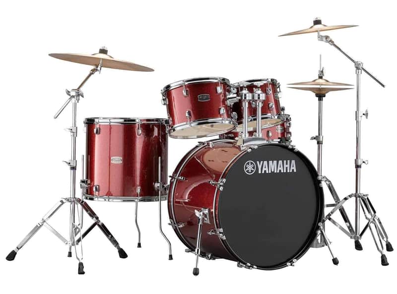 Yamaha Rydeen 5-Piece Shell Pack with Hardware - 22 inch Bass Drum - With Hardware Burgundy Glitter image 1