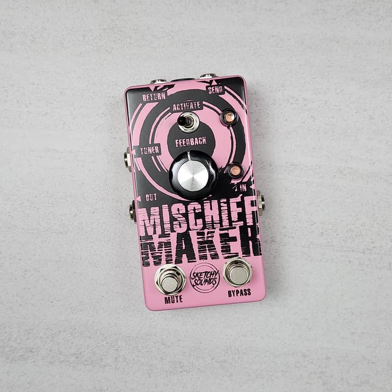 Sketchy Sounds Mischief Maker Utility Feedback Loop Guitar Pedal - Bubble Gum Edition image 1