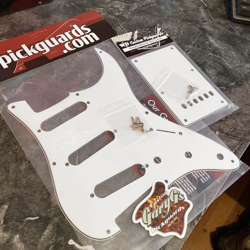 White 3 Ply Stevie Ray Vaughan SRV Stratocaster Pickguard/Backplate Set Made In USA image 1