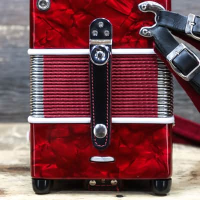 Dino Baffetti Art. 84 - 8 Series Bass 19-Key A/D Red Diatonic Accordion w/Case image 4