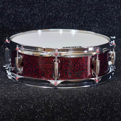 TreeHouse Custom Drums 4½x13 10-ply Maple Snare Drum - Red Galactic Wrap image 1
