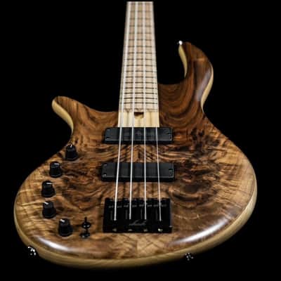 Elrick Handcarved eVolution Gold Series Bass Guitar 2019 - Figured Walnut image 9