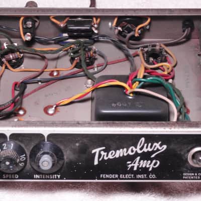 Fender Tremolux 2-Channel 35-Watt 2x10" Piggyback Guitar Amp 1963 - 1965 - Black Panel image 15
