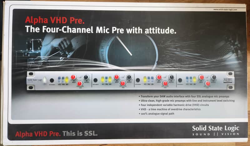 Solid State Logic XLogic Alpha VHD Pre 4-Channel Microphone Preamp 2007 - 2020 - Silver image 1