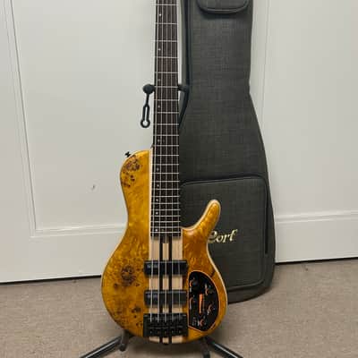 Cort Artisan Series A5 Plus SC 5 String Bass Guitar - Amber Open Pore image 1