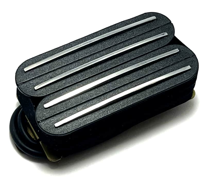 Quad Rail Humbucker by Dragonfire, Hot 4 Blade Rail Passive 23K Pickup ~ Black w/ Chrome Rails image 1