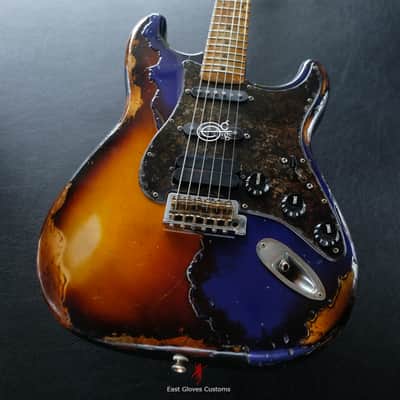 Fender Stratocaster Midnight Blue/Sunburst Heavy Aged Relic by East Gloves Customs image 5