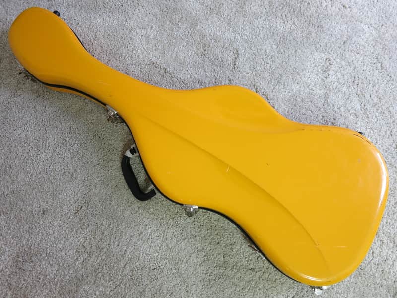 Eastman Fiberglass Guitar Case Yellow 39X14X3 Fits Fender Gibson Ibanez Telecaster Strats Les Paul image 1