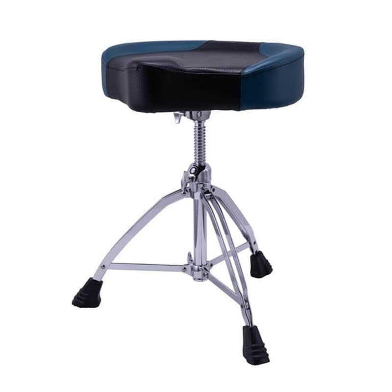 Mapex T855BL Double Braced 3-Leg Drum Throne w/Blue Leatherette Saddle Top image 1