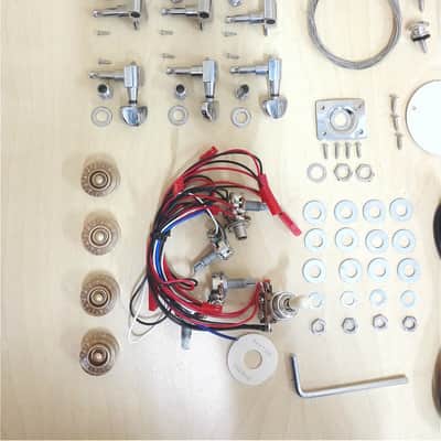 E238DIYPBDIY Solid Body Electric Guitar DIY Kit, No-Soldering, Flame Maple Veneer image 3