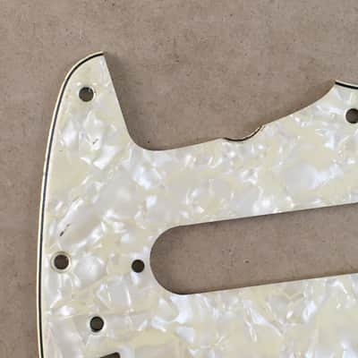 Aged Vintage Reissue USA Relic Pickguard Fender Mustang Guitar Aged Cream Pearl image 8