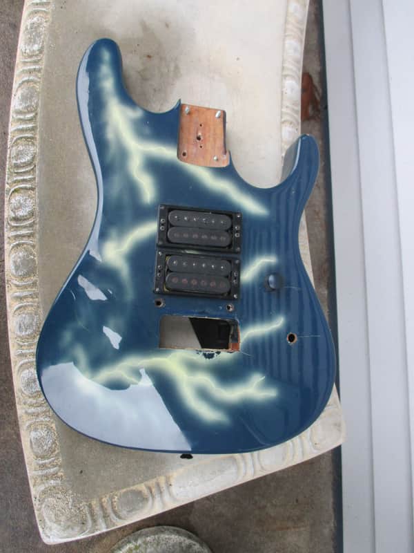 Kramer Nightswan Lightning Bolts 1980's Blue Body Vivian Campbell image 1