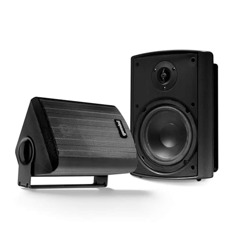 Gemini Sound GHSI Active/Passive Bluetooth Outdoor Speakers- Daisy Chain Capable, IP44, Wall Mount (Black, 100 Watts) image 1