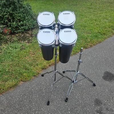 Tama Tama 7850N4L 4-Piece Low-Pitch Octoban Set with Stand (1990s 1990s - Black fibreglass image 2
