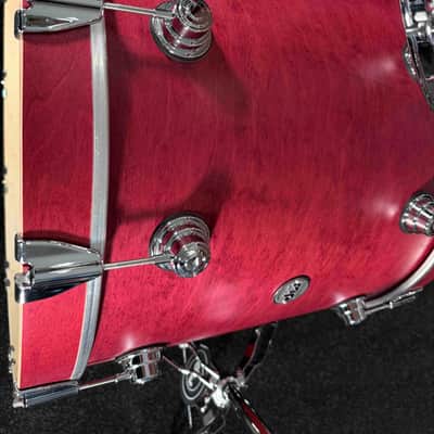 DW Collector's Series SSC Pure Maple 4-Piece 10/12/16/22 Drum Kit Set in Cherry Satin Oil Stain w/ Chrome Hardware image 6