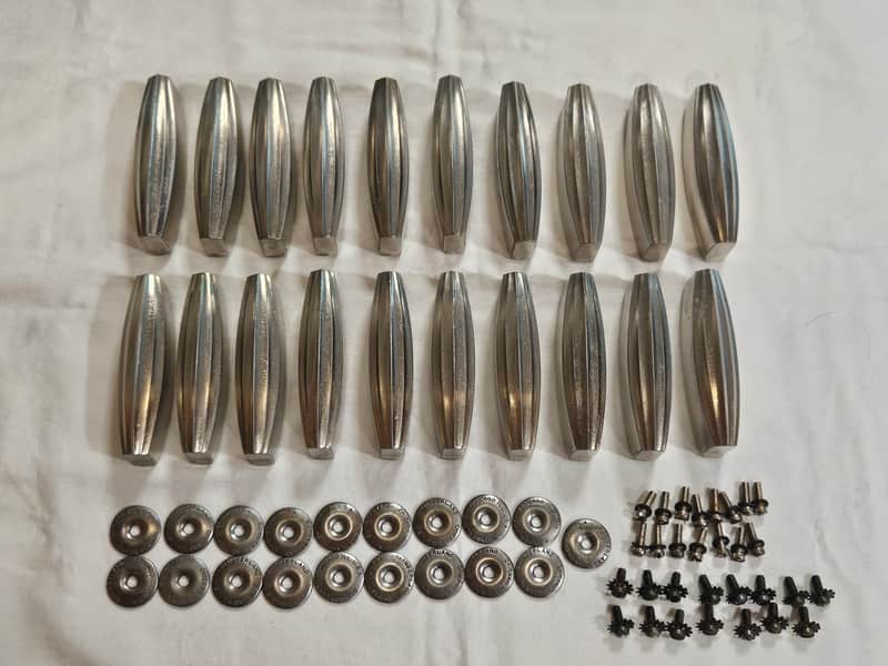 Vintage 1935-48 Slingerland Radio King Bass Drum Streamline Lug Set (20) Nickel NOB 3" Chicago USA image 1